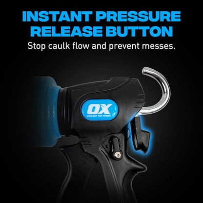 OX Pro 29 oz Caulking Gun - Heavy Duty Dual Thrust Caulk Gun - size: 29 oz - Dual Thrust Switch