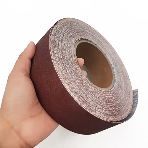 180 Grit Sandpaper Roll, 2 Inch x78.7 Feet Continuous Abrasive Sand Paper Ready to Cut Emery Cloth Roll for Drum Sander Woodworking Automotive Metal Sanding - size: 180 Grit