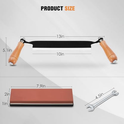 10" Straight Draw Knife for Debarking, Bark Removal, Wood Peeling - size: 10" Straight