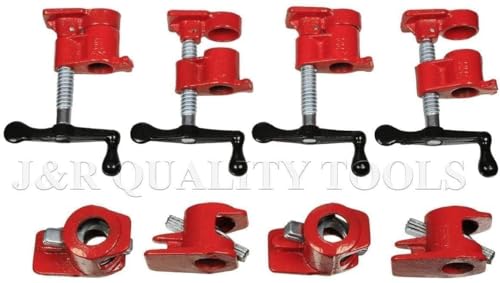 3/4" Wood Gluing Pipe Clamp Set Heavy Duty PRO Woodworking Cast Iron New FOUR