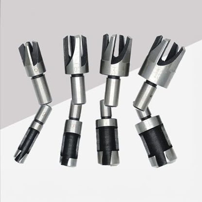 8-Piece Wood Plug Cutter Drill Bit Set for DIY Woodworking Projects with Tapered and Straight Cutters for Long-Lasting and Precise Hole Plugging