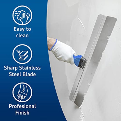 18" Pro Taping Knife | Premium Stainless Steel Blade with a Soft Grip | Best Drywall Taping Tool