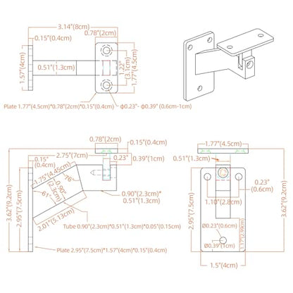 Adjustable Handrail Brackets, Heavy Duty Stair Railing Brackets for Staircase Banister, 3 Pack - size: 3 Pack