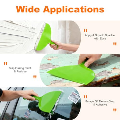 10" Putty Knife 3- Pack Flexible Plastic Drywall Scraper Green