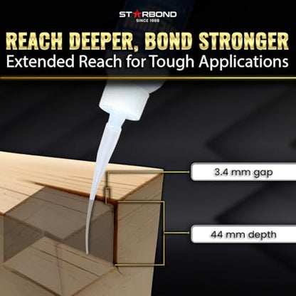 Starbond CA Glue Tips - Extension Applicator Microtips for Precision - Tapered Design for More Snug Fit (50 Pieces)