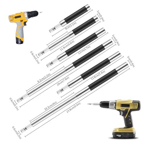 3PCS Bit Holder, HIA Magnetic Drill Bit Holder Extension, small (3.07"–4.6"), medium (4.7"–7.8") and large (5.5"–9.4")