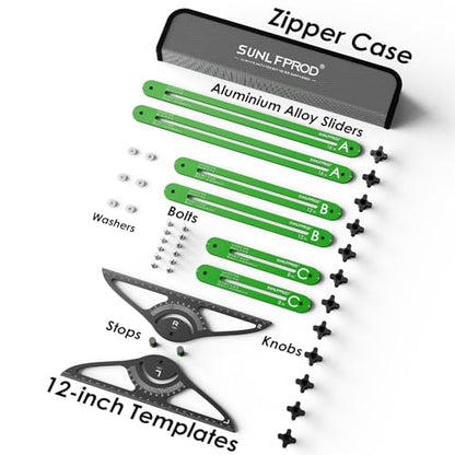 Stair Tread Template Tool - Dual Solid Nut Locking Stair Tread Tool Jig - color: Green-Gray