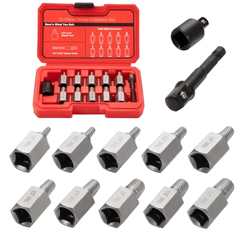 12Pcs Screw Extractor Set Hex Head Multi-Spline Easy Out - size: 12Pcs