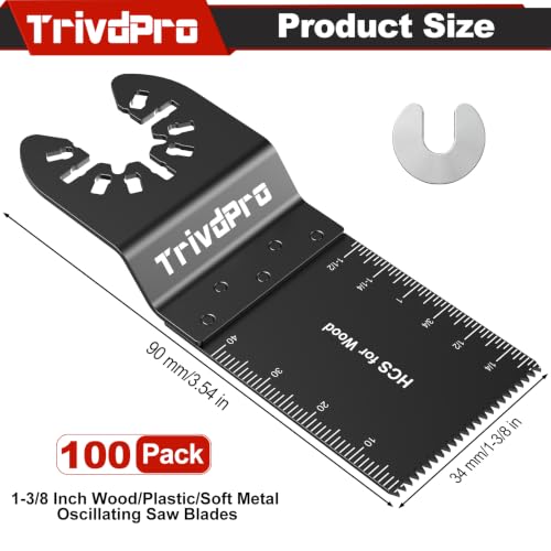TrivdPro 100PCS Oscillating Saw Blades, Multitool Blades for Wood Plastics