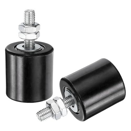 uxcell 2Pcs Slide Gate Guide Roller 1.7" Nylon Roller Gate Support Assembly - color: Black, size: 1.7"