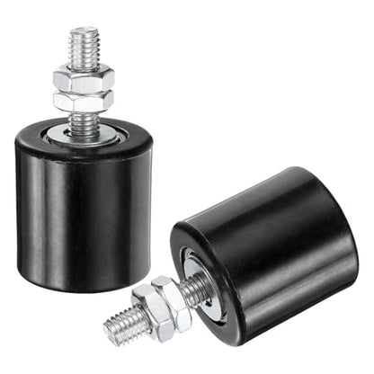 uxcell 2Pcs Slide Gate Guide Roller 1.7" Nylon Roller Gate Support Assembly - color: Black, size: 1.7"