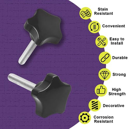 M8 x 35mm Thread Star Knobs, 2 Pieces - size: M8 x 35mm, style: Star Handle
