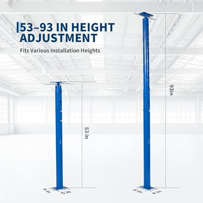 Garvee 2 Pack Jack Post, 53"-93" Height Range, House Floor Jack for Leveling, 18000 LBS Lifting Joist Beam Basement Jacks, Adjustable House Jacks for Lifting - color: Blue/53"-93"