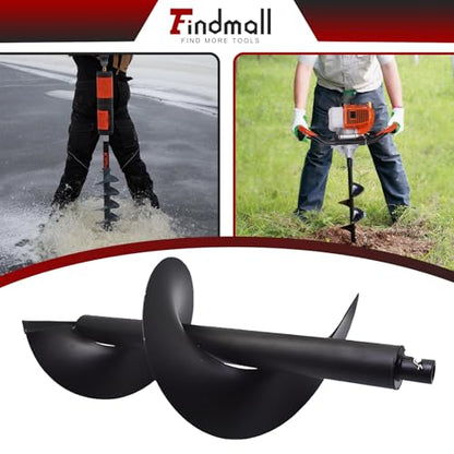 findmall Earth Auger Drill Bits 4 inch 6 inch 8 inch 10 inch 12 inch Fit for Inner Diameter 3/4 inch Shaft Auger Fence Hole Digger (12inch) - size: 12inch