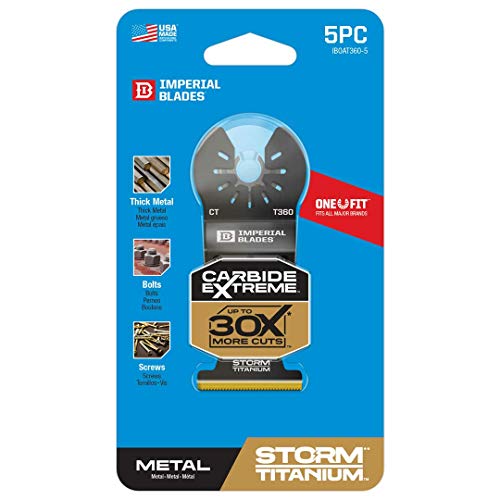 Imperial Blades One Fit™ 1-3/8" Carbide Extreme Storm Titanium Metal Blade, 5PC, Multi (IBOAT360-5) - size: 5-Pack, style: Metal