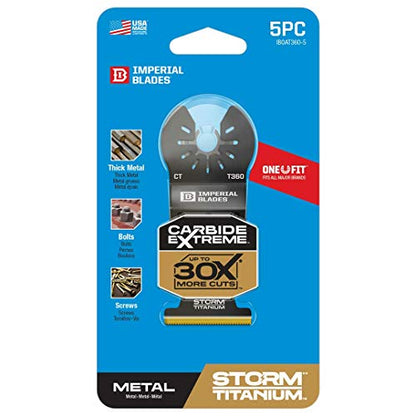 Imperial Blades One Fit™ 1-3/8" Carbide Extreme Storm Titanium Metal Blade, 5PC, Multi (IBOAT360-5) - size: 5-Pack, style: Metal