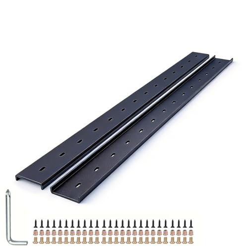 C Channel Steel Support Metal Support Bracing Hidden C Bracket for Table Top Live Edge Slab Woodworking, Black Coat Finish, 6 Holes (2 Pack, 36 Inch) - size: 36 Inch, style: 2 PACK