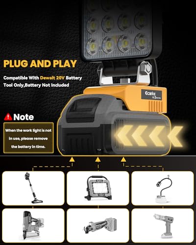 2PCS LED Work Light Compatible with DeWALT 20V Battery,112W 11200LM - color: 70W 2PCS