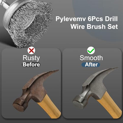 6Pcs Wire Wheel Brush Set, Carbon Steel Wire Brush for Drill - style: 6PCS