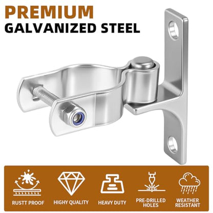 2 Pair 1-5/8" Wall Mount Gate Hinges for Chain Link Fence, Farm - size: 1-5/8''-2Pack