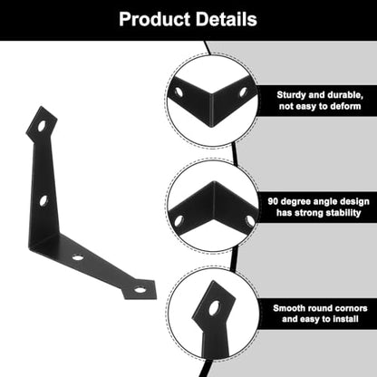 uxcell 4Pcs Decorative Corner Brackets, 2.9" x 2.9" x 0.8" l Bracket Metal - size: 2.9" x 2.9" x 0.8"
