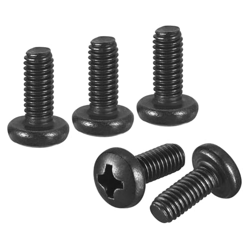 DTGN M4-0.7x10 Phillips Pan Head Machine Screws 304 Black 50pcs - color: Black, size: M4-0.7x10mm