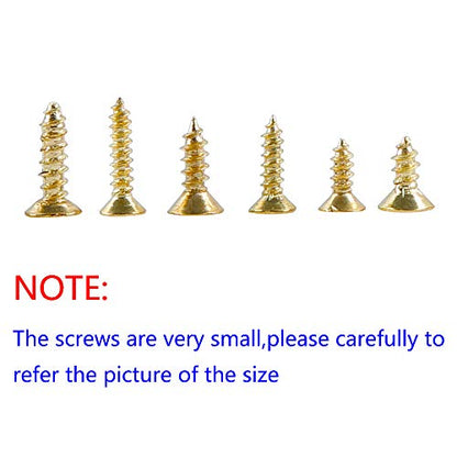 newlng 1200pcs Small Screws 2& 2.5 * 6/8/10mm Phillips Flat Head Cross Self Tapping Tiny Screw Cabinet Electronic Accessories Screw Multifunctional DIY Micro Woodworking Mini Screw Set Gold - color: Gold