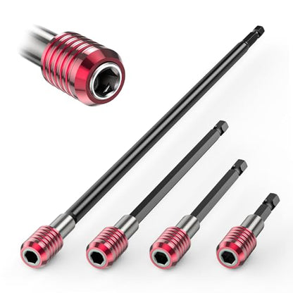4PCS Magnetic Bit Holder Set – 1/4" Hex, 2"-12" Lengths