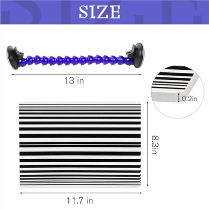 LadyRosian Reflector Line Board Paintless Dent Repair Kit with Yellow Stripe and Adjustable Holder for Auto Dent Checking Line Board Tools Dent Removal - color: Repair Tool D