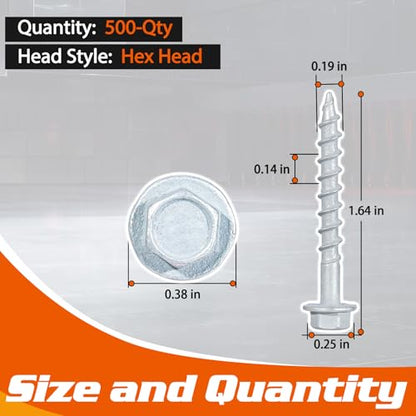 #10 x 1-1/2" Heavy Duty Joist Hanger Screws, 500 Count, SD Connector Screws - size: #10 x 1-1/2 in