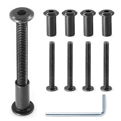 M6x50mm Hex Drive Socket Cap Bolt, Black, 10 Pair (20 Piece) - color: Black, size: M6x50mm