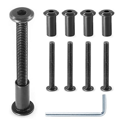 M6x50mm Hex Drive Socket Cap Bolt, Black, 10 Pair (20 Piece) - color: Black, size: M6x50mm