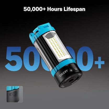 OGERY Rechargeable 10000mAh Camping Light with Stand - color: Blue
