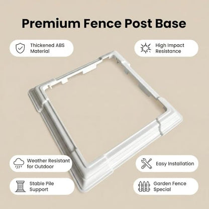6 x 6 Inches ABS Post Sleeve, Adjustable Skirt, White, 4 Pack - color: 4Pack-White