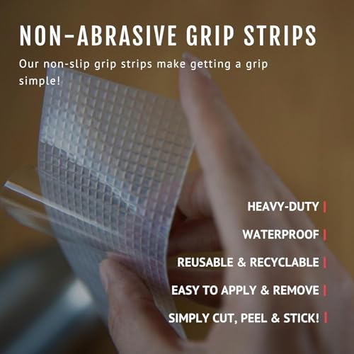 CATTONGUE GRIPS 2"x8.5" Grip Tape Strips, Non-Abrasive, Waterproof, Glow - color: Glow In The Dark, size: 1-Pack