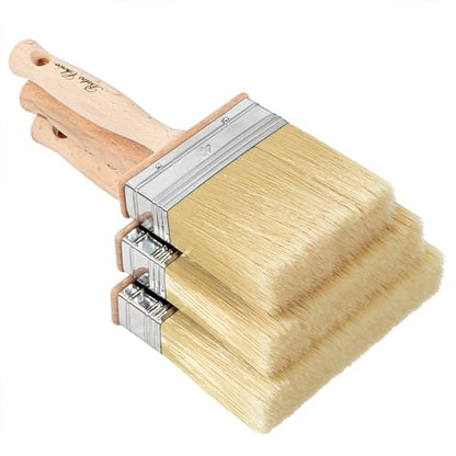 Bates- Deck Stain Brush Set, 4", 5", 6", 3 Pack, Wooden Handle Brushes