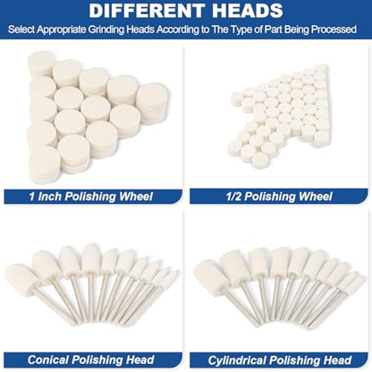 115PCS Polishing Buffing Wheels, 1/8" Shank for Dremel Tool Accessories