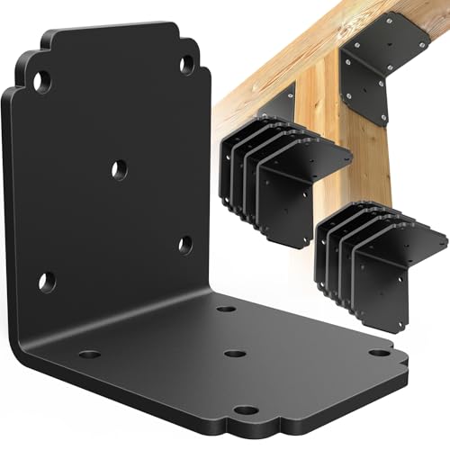 4"x4"x3.5" Heavy Duty L Bracket, 90 Degree Pergola Bracket for Wood - size: (8PCS) 4Inch
