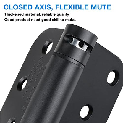 KIW Automatic Self-Closing Matte Black Door Hinges Satin 4" 5/8" 4 Pack - color: Matte Black, size: 4 Pack