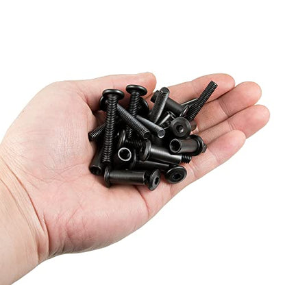 40 Sets Black Furniture Connector Bolts M6x40mm Binding Screws for Wood - color: M6x40mm-Black-D