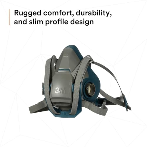 3M Rugged Comfort Quick Latch Half Facepiece Reusable Respirator - size: 1 Count (Pack of 1), style: Large