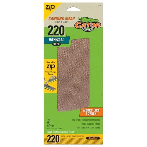 Gator Drywall Sanding Screen Mesh, 220 Grit, 4-Pack - size: 220 Grit (Very Fine)