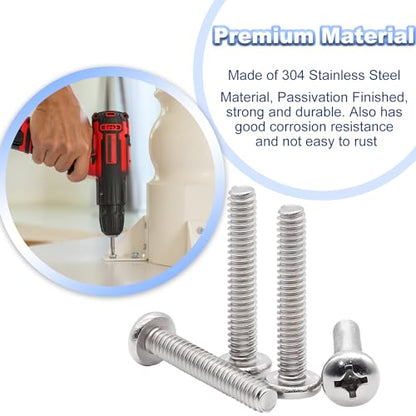 30Pcs M4-0.7 x 60mm Pan Head Phillips Machine Screws - size: M4 x 60mm