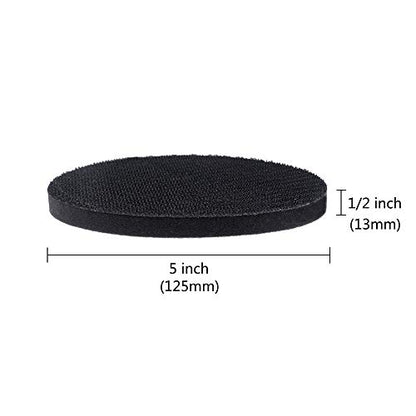 5 Pack 5 Inch Soft Density Interface Pads Hook and Loop 5" Sponge Cushion Buffer Backing Pad (Set of 5) - size: 5 inches