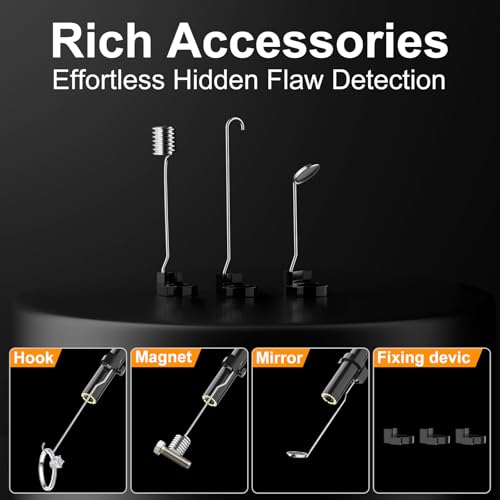 5" IPS 1920P HD Endoscope Camera with Light,Dual Lens Borescope