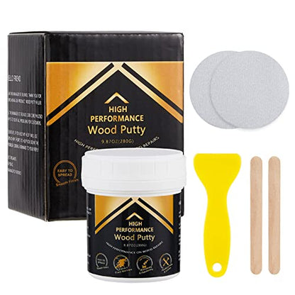 Deuvuo Natual Wood Putty, Wood Putty Filler - Our Wood Grain Filler Offers a Quick and Lasting Fix for Any Damage or Flaw - Paintable, Stainable, Sandable & Quick Drying - 9.87 Ounce - color: 9.87oz Natual