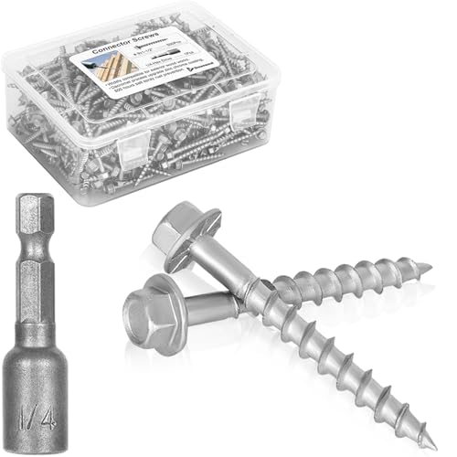 Upgrade #9 x 1-1/2" Joist Hanger Screws 500 PCS, 1/4" Hex Head & 0.370"-Dia