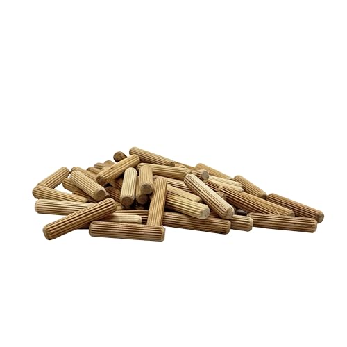 5/16" x 1-1/2" Wooden Dowel Pins, 100-Pack – Birch Hardwood, Kiln-Dried, Fluted & Beveled (5/16" x 1 1/2", 100pk) - size: 5/16" x 1 1/2"