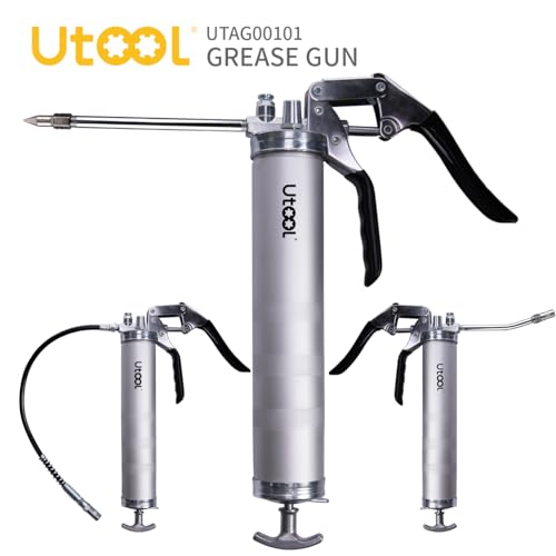 UTOOL 8000 PSI Heavy Duty Pistol Grip Grease Gun Kit, 14 oz Capacity - size: 8PCS