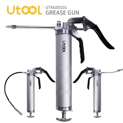 UTOOL 8000 PSI Heavy Duty Pistol Grip Grease Gun Kit, 14 oz Capacity - size: 8PCS
